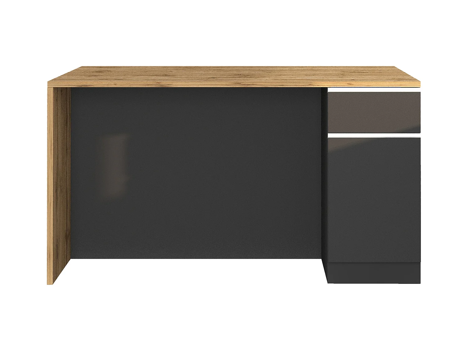 Isola da cucina Sole a 2 ante e 2 cassetti antracite opaco/rovere 160x90x90 cm