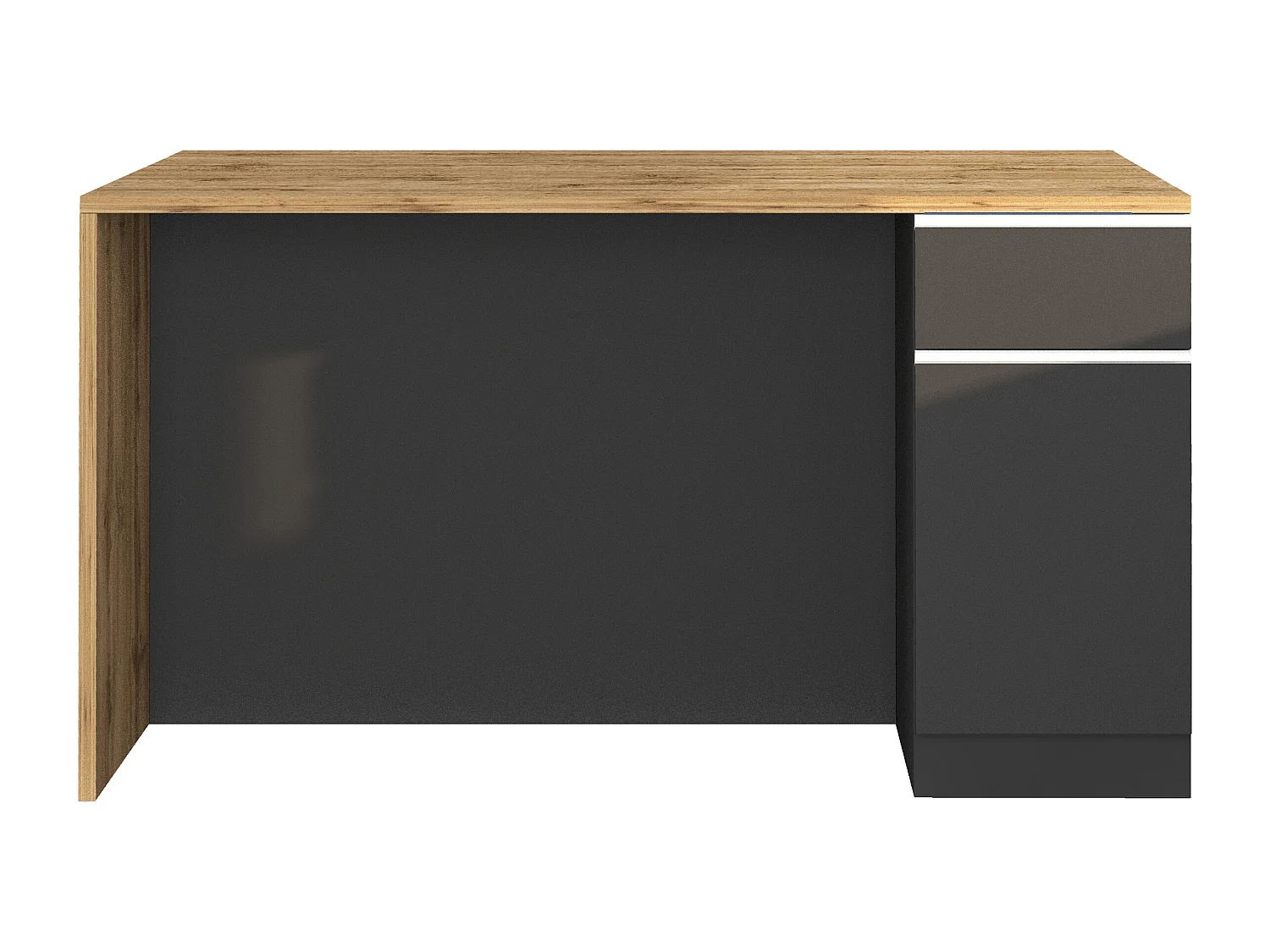 Isola da cucina Sole a 2 ante e 2 cassetti antracite opaco/rovere 160x90x90 cm