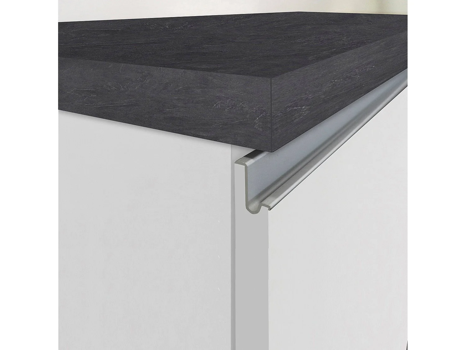 Isola da cucina Sole a 4 ante e 4 cassetti bianco lucido e report 200x90x90 cm