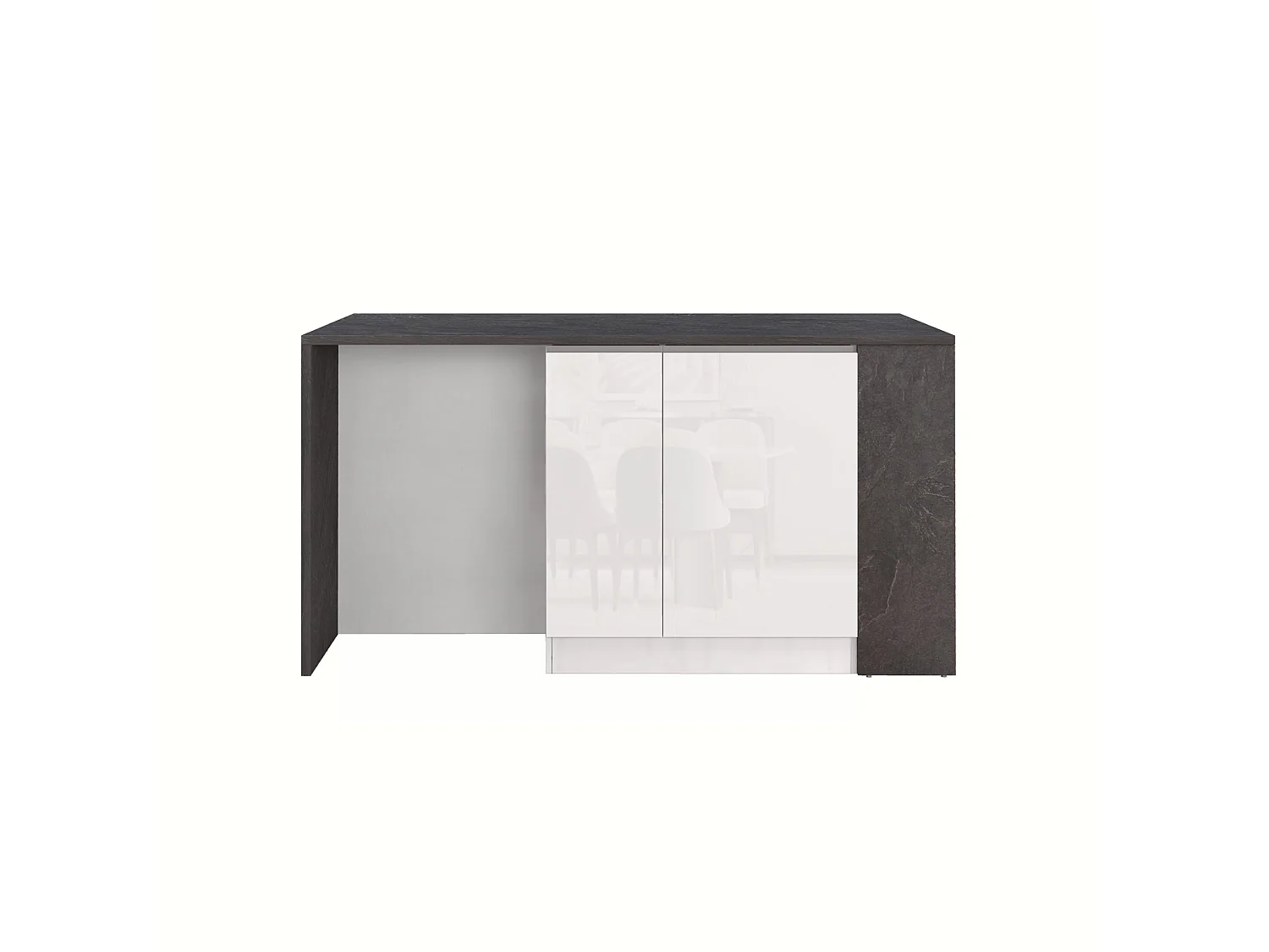 Isola da Cucina Effetto Legno Bianco Lucido/Report 168x90x91 cm