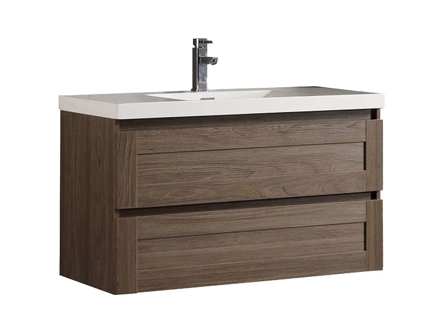 Meuble avec vasque 100 cm orme brun Aqualuna