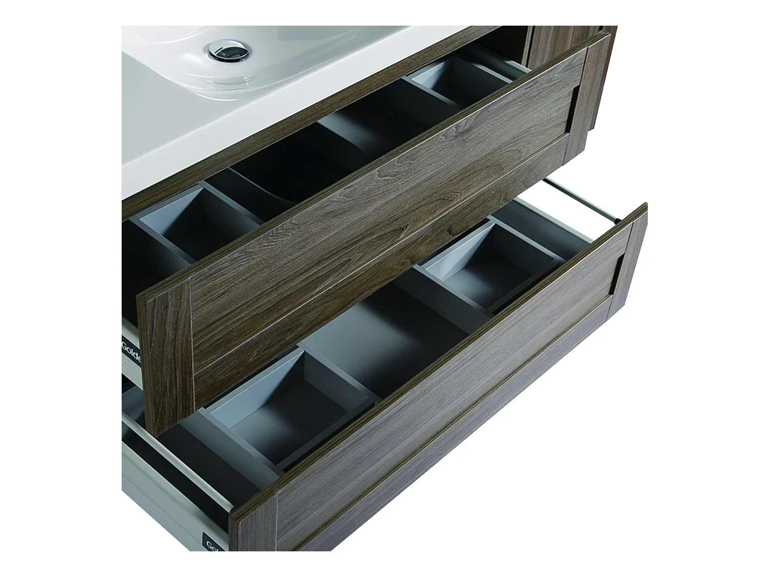 Meuble avec vasque 100 cm orme brun Aqualuna