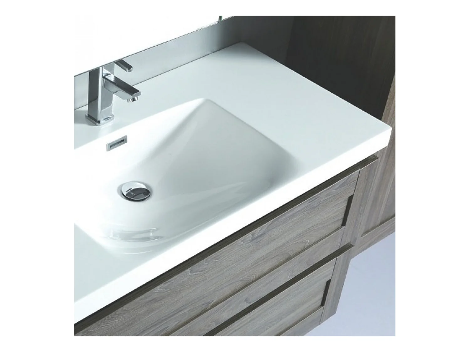 Meuble avec vasque 100 cm orme brun Aqualuna