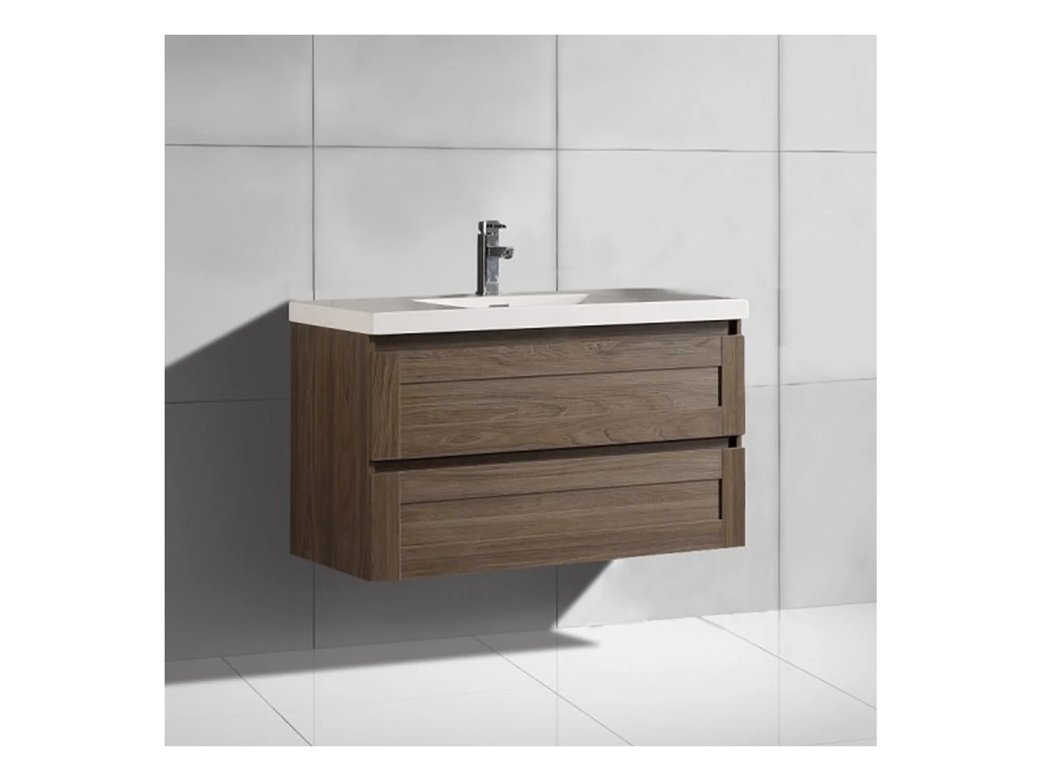 Meuble avec vasque 100 cm orme brun Aqualuna