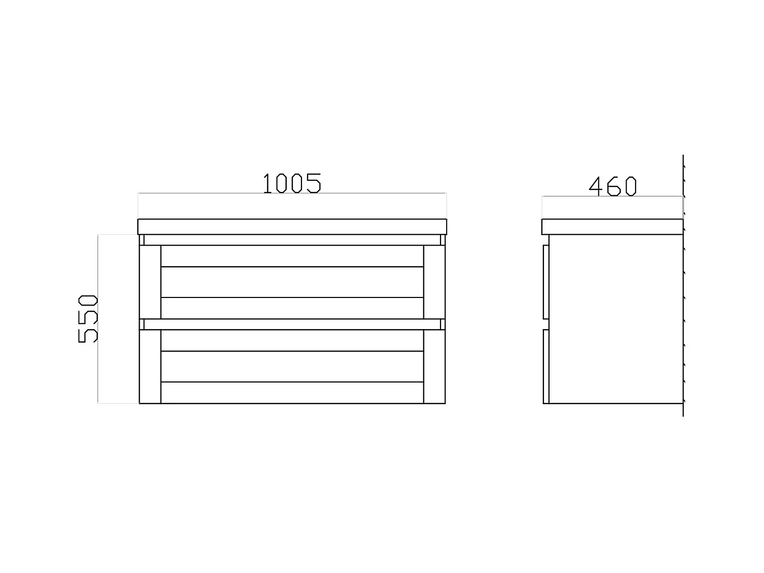 Meuble avec vasque 100 cm orme brun Aqualuna