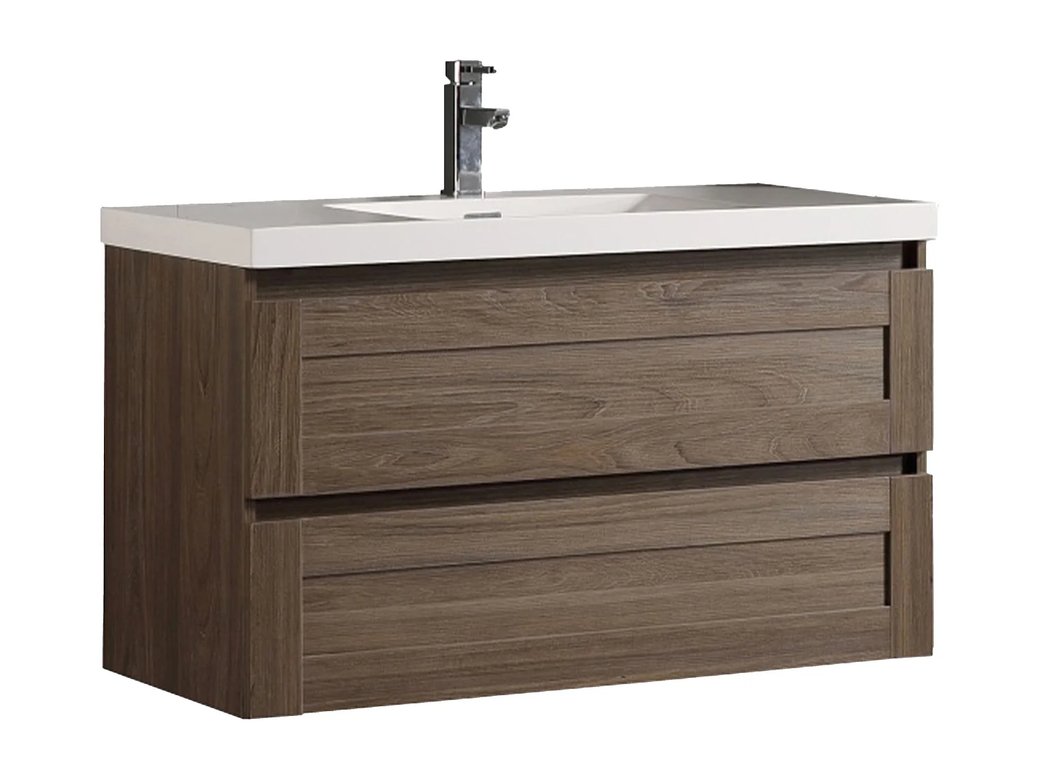 Meuble avec vasque 100 cm orme brun Aqualuna