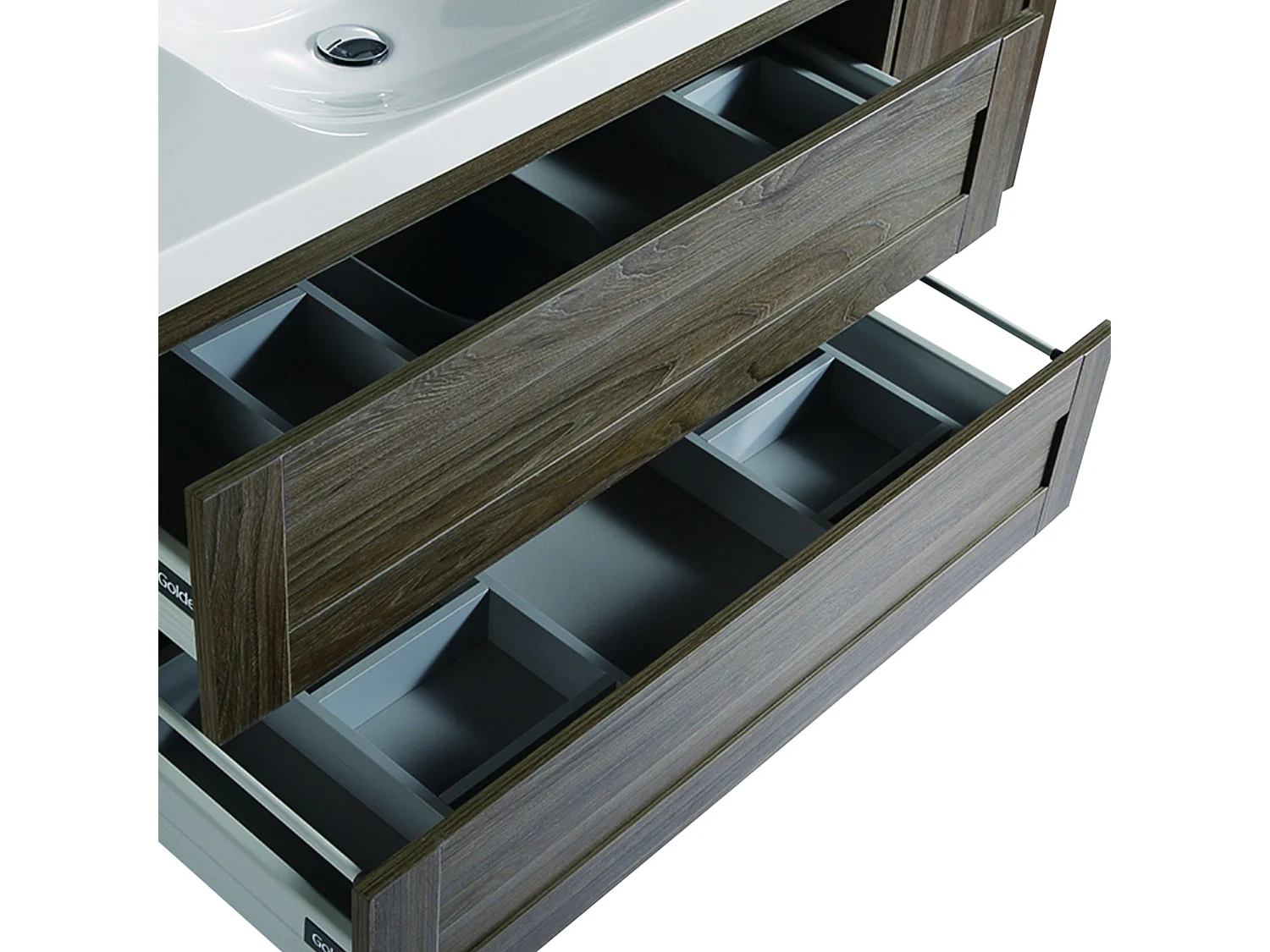 Meuble avec vasque 100 cm orme brun Aqualuna