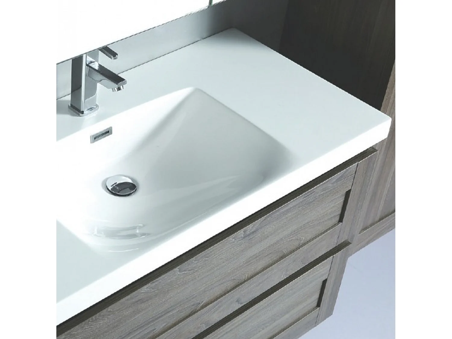 Meuble avec vasque 100 cm orme brun Aqualuna