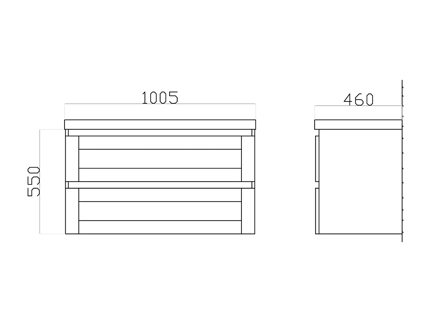 Meuble avec vasque 100 cm orme brun Aqualuna