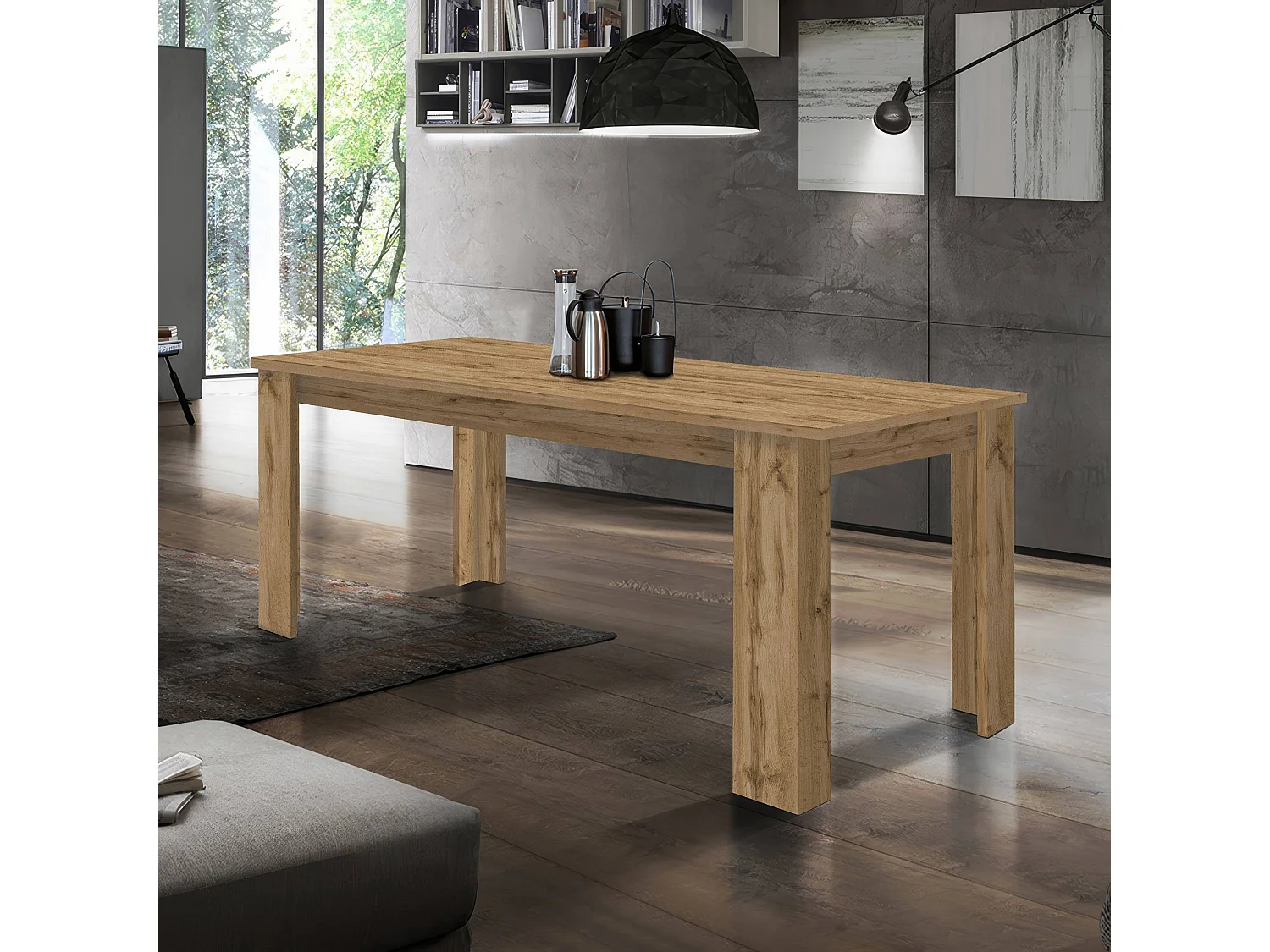 Tavolo allungabile Jesi ideale per 6-8 persone colore rovere 140/190x90x75 cm