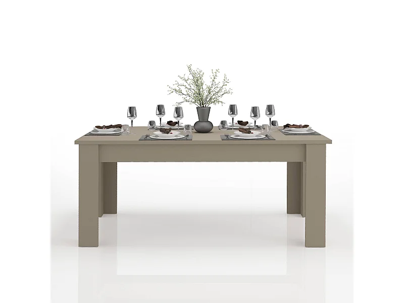 Tavolo allungabile Jesi ideale per 6-8 persone colore tortora 140/190x90x75 cm