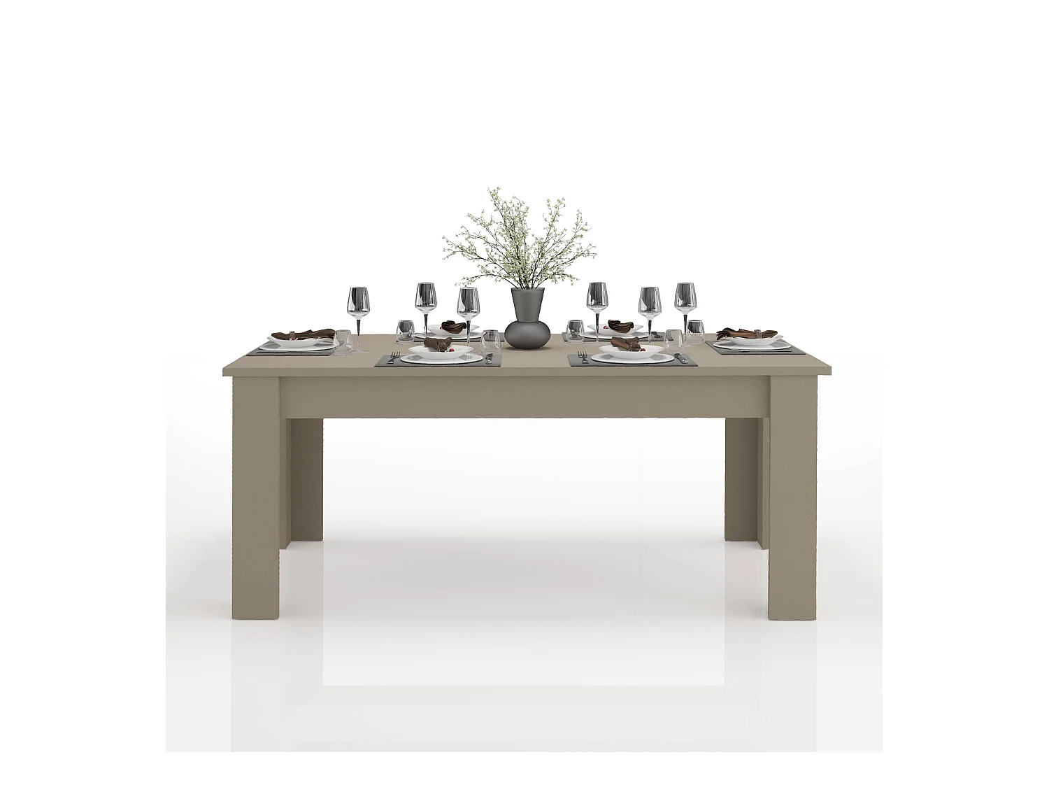 Tavolo allungabile Jesi ideale per 6-8 persone colore tortora 140/190x90x75 cm