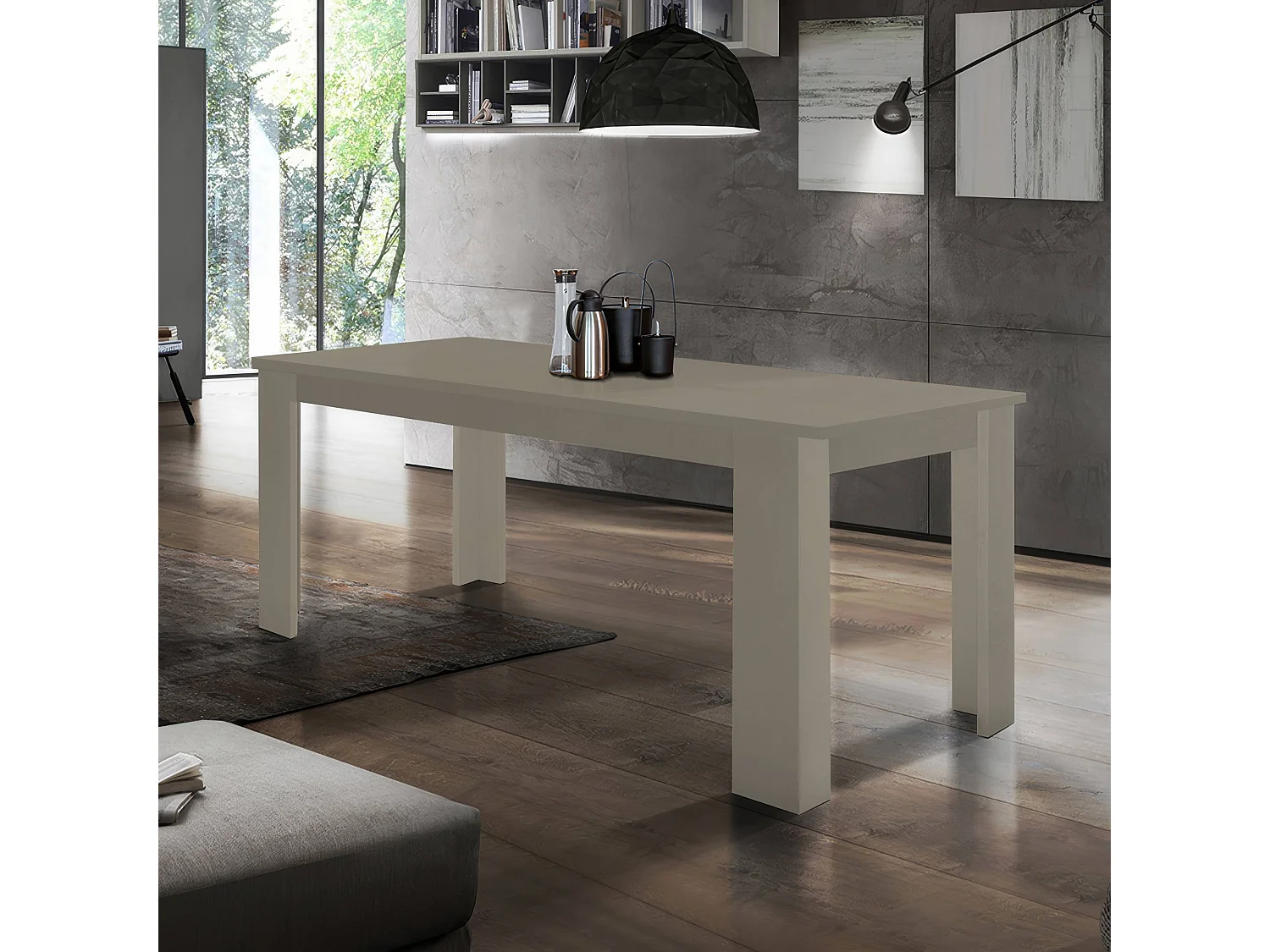 Tavolo allungabile Jesi ideale per 6-8 persone colore tortora 140/190x90x75 cm