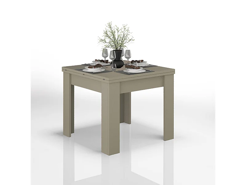 Tavolo allungabile Jesi ideale per 6-8 persone colore tortora 90/180x90x75 cm