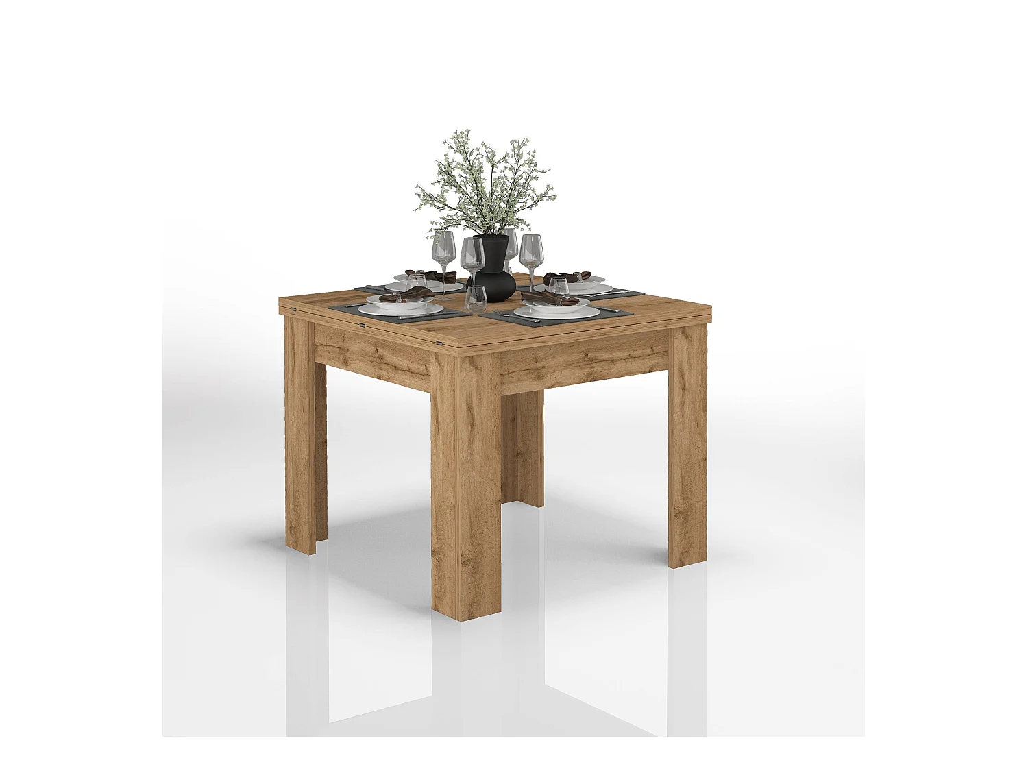 Tavolo allungabile Jesi ideale per 6-8 persone colore rovere 90/180x90x75 cm