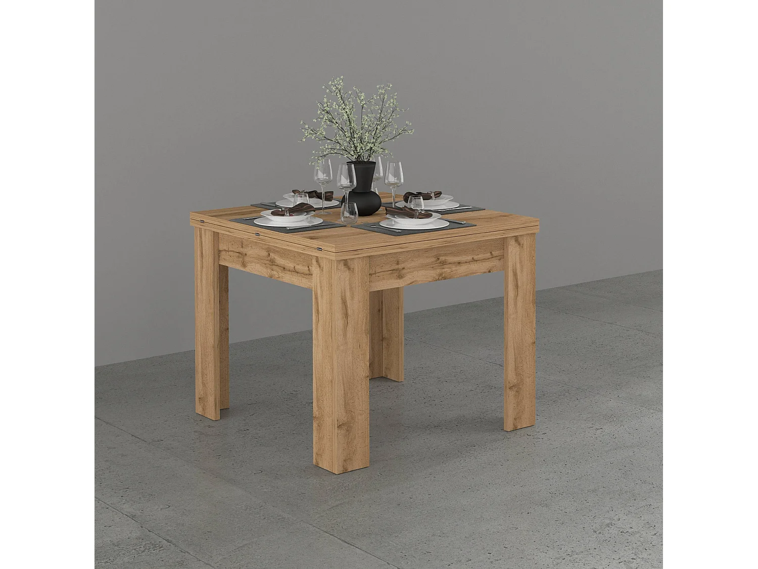 Tavolo allungabile Jesi ideale per 6-8 persone colore rovere 90/180x90x75 cm