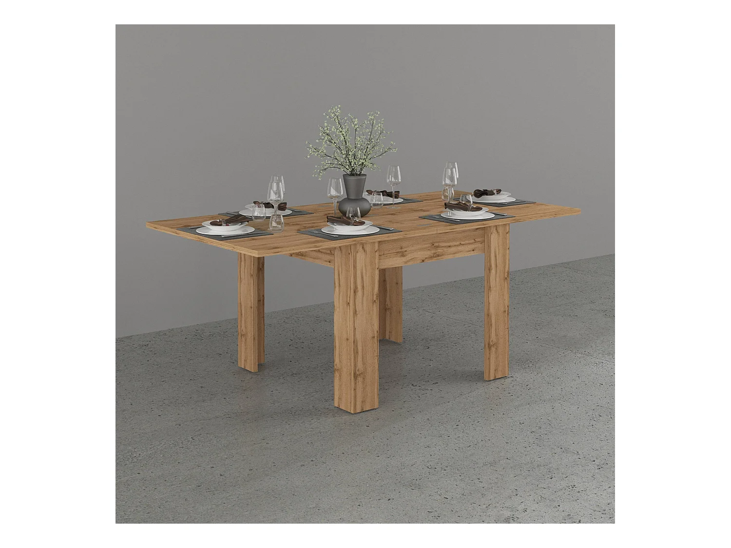 Tavolo allungabile Jesi ideale per 6-8 persone colore rovere 90/180x90x75 cm