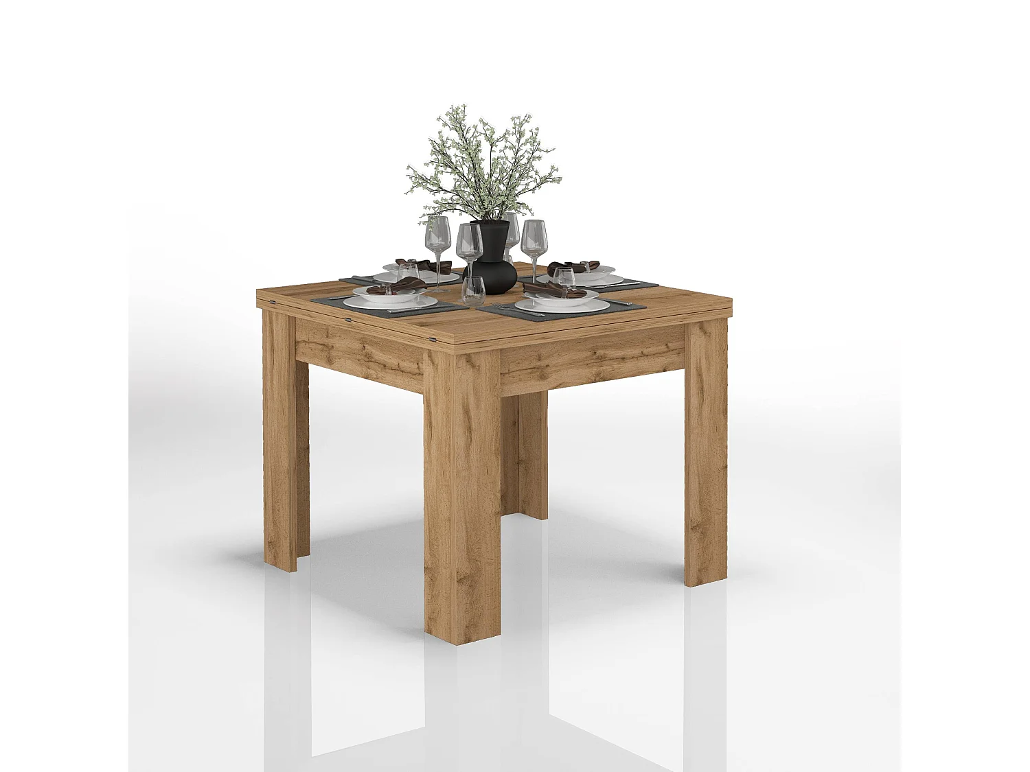 Tavolo allungabile Jesi ideale per 6-8 persone colore rovere 90/180x90x75 cm