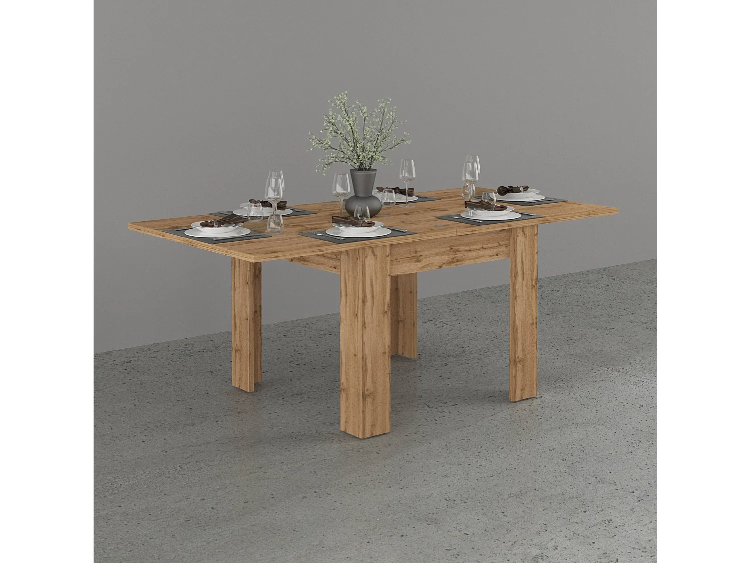 Tavolo allungabile Jesi ideale per 6-8 persone colore rovere 90/180x90x75 cm