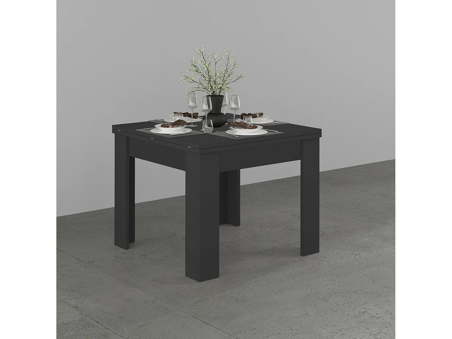 Tavolo allungabile Jesi ideale per 6-8 persone colore antracite opaco 90/180x90x75 cm