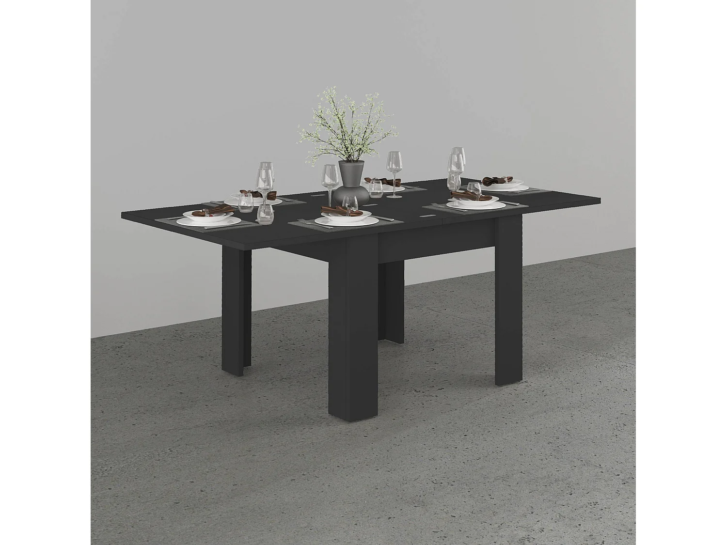 Tavolo allungabile Jesi ideale per 6-8 persone colore antracite opaco 90/180x90x75 cm