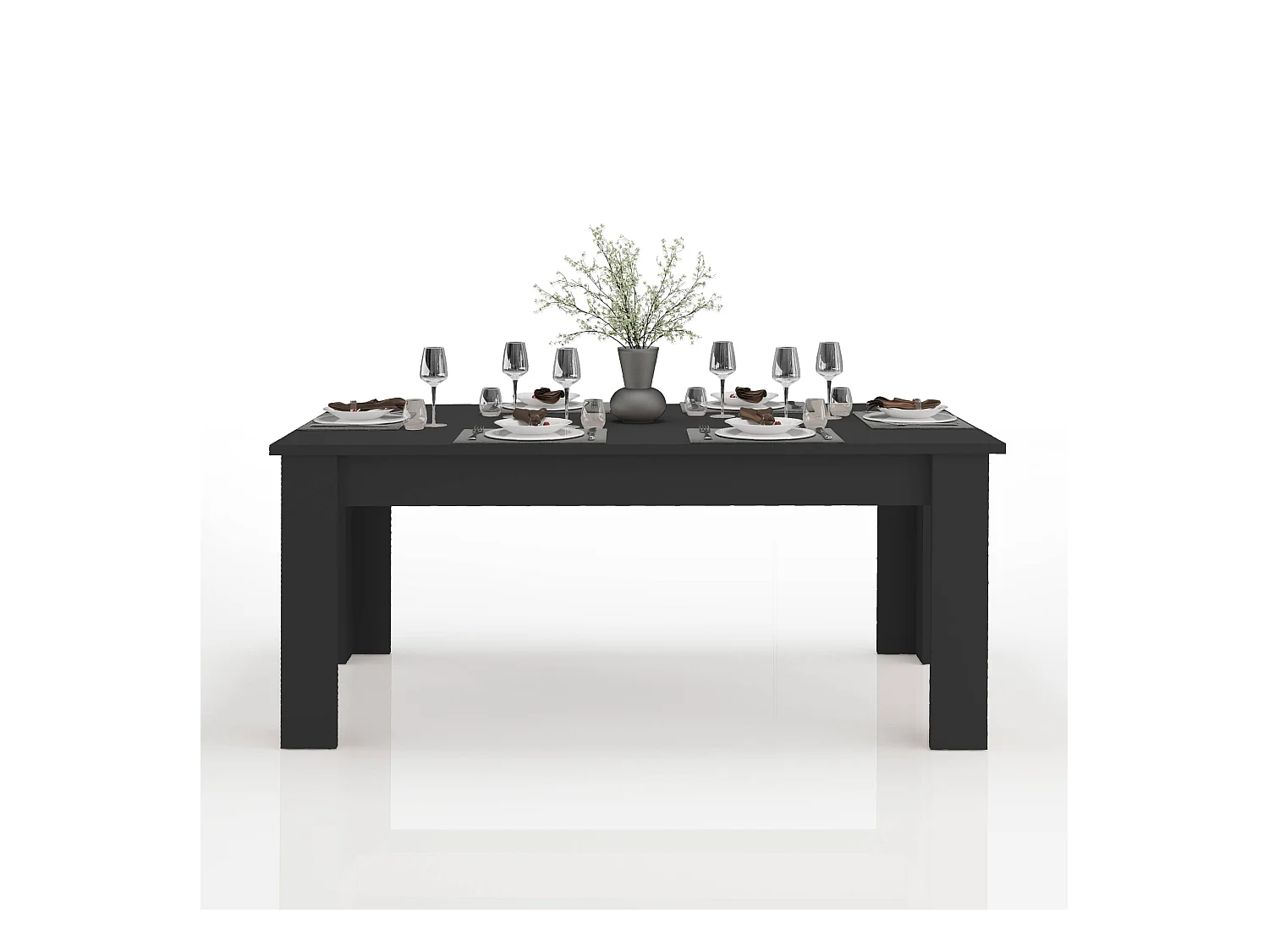 Tavolo allungabile Jesi ideale per 6-8 persone colore antracite opaco 140/190x90x75 cm