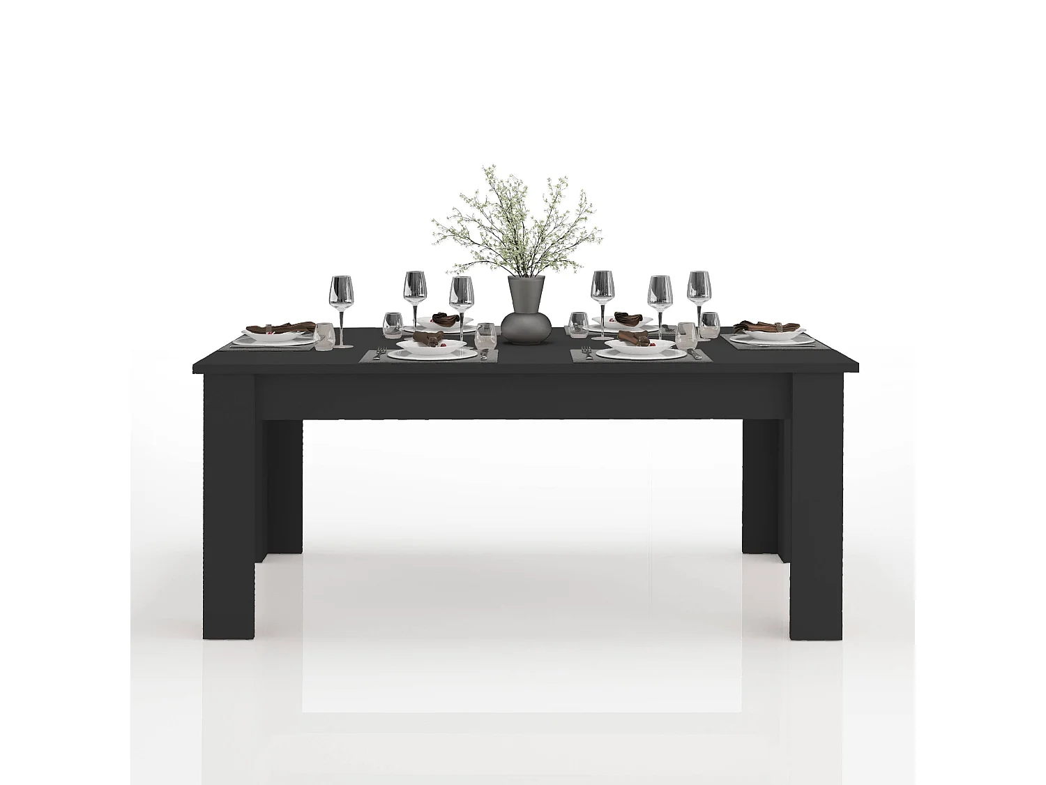 Tavolo allungabile Jesi ideale per 6-8 persone colore antracite opaco 140/190x90x75 cm