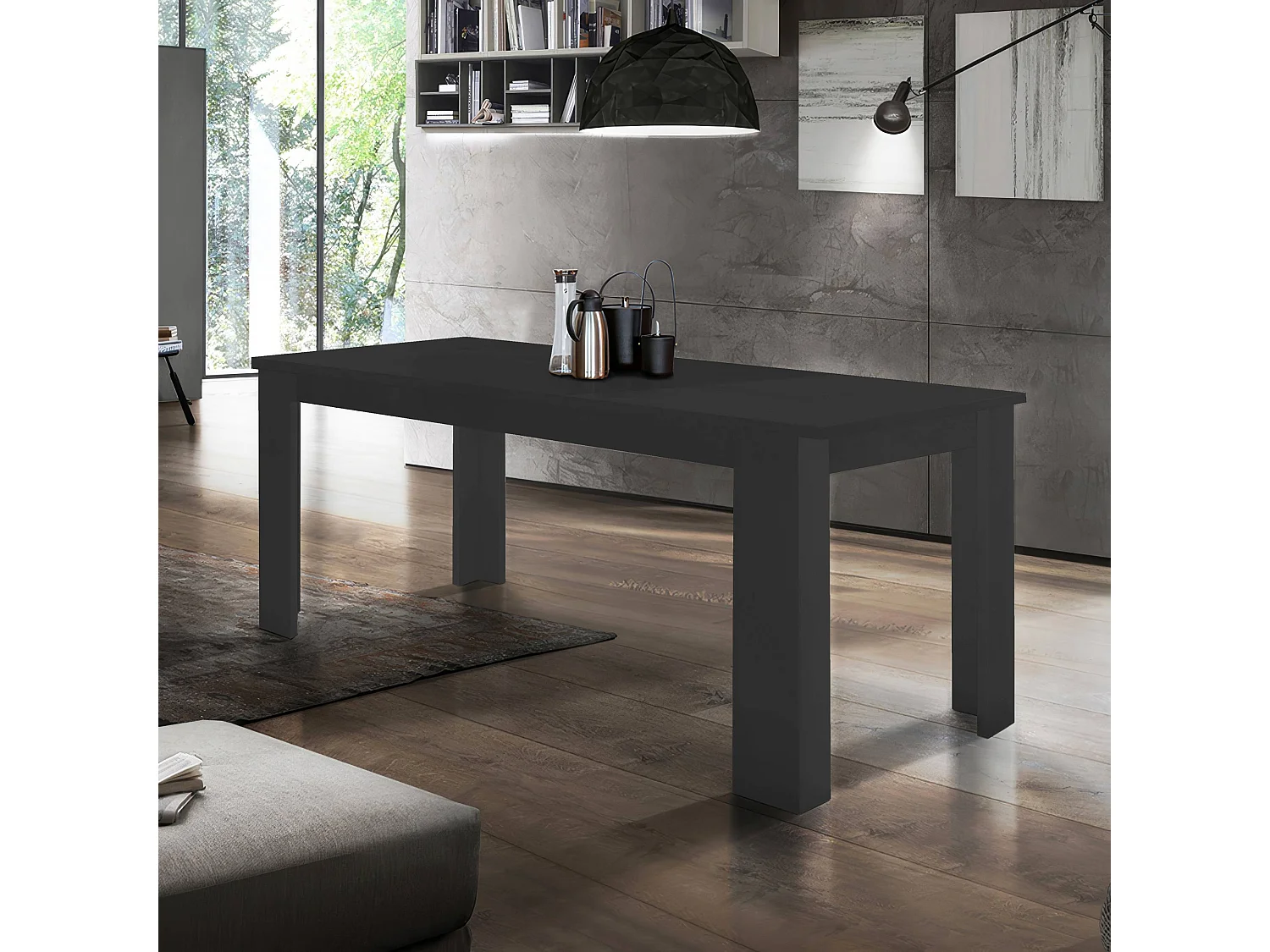 Tavolo allungabile Jesi ideale per 6-8 persone colore antracite opaco 140/190x90x75 cm