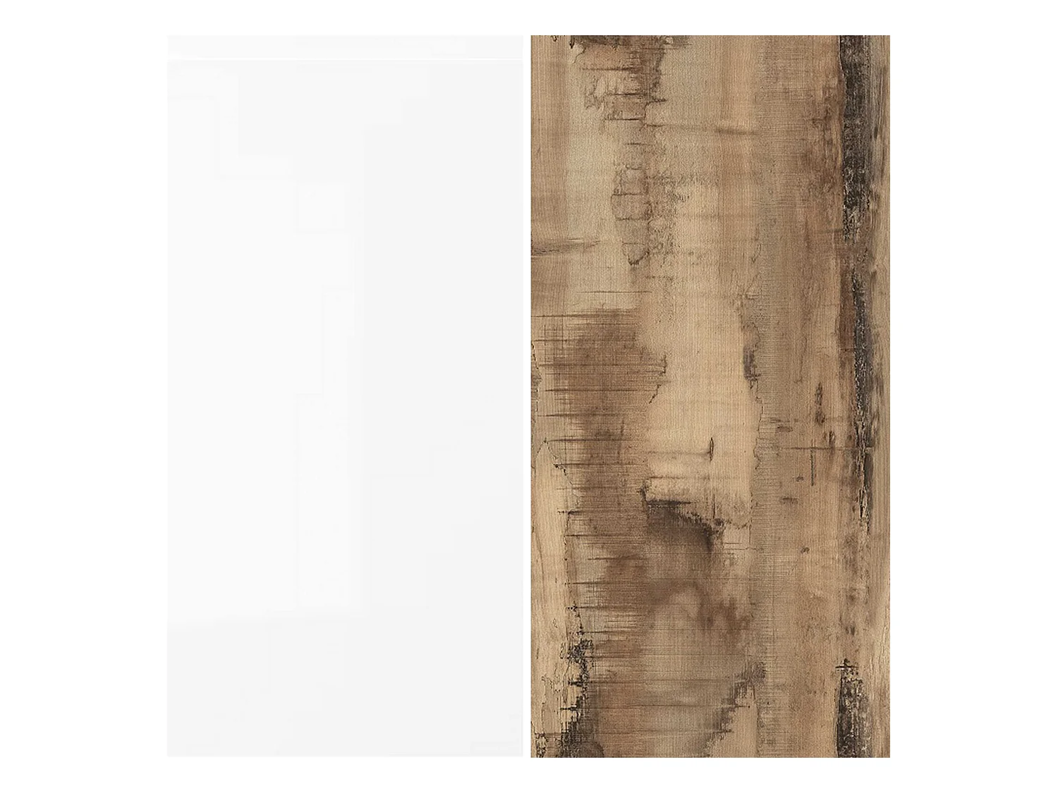 Tavolino da caffè Corona con 1 vano contenitivo bianco e acero pereira 90x60x40 cm