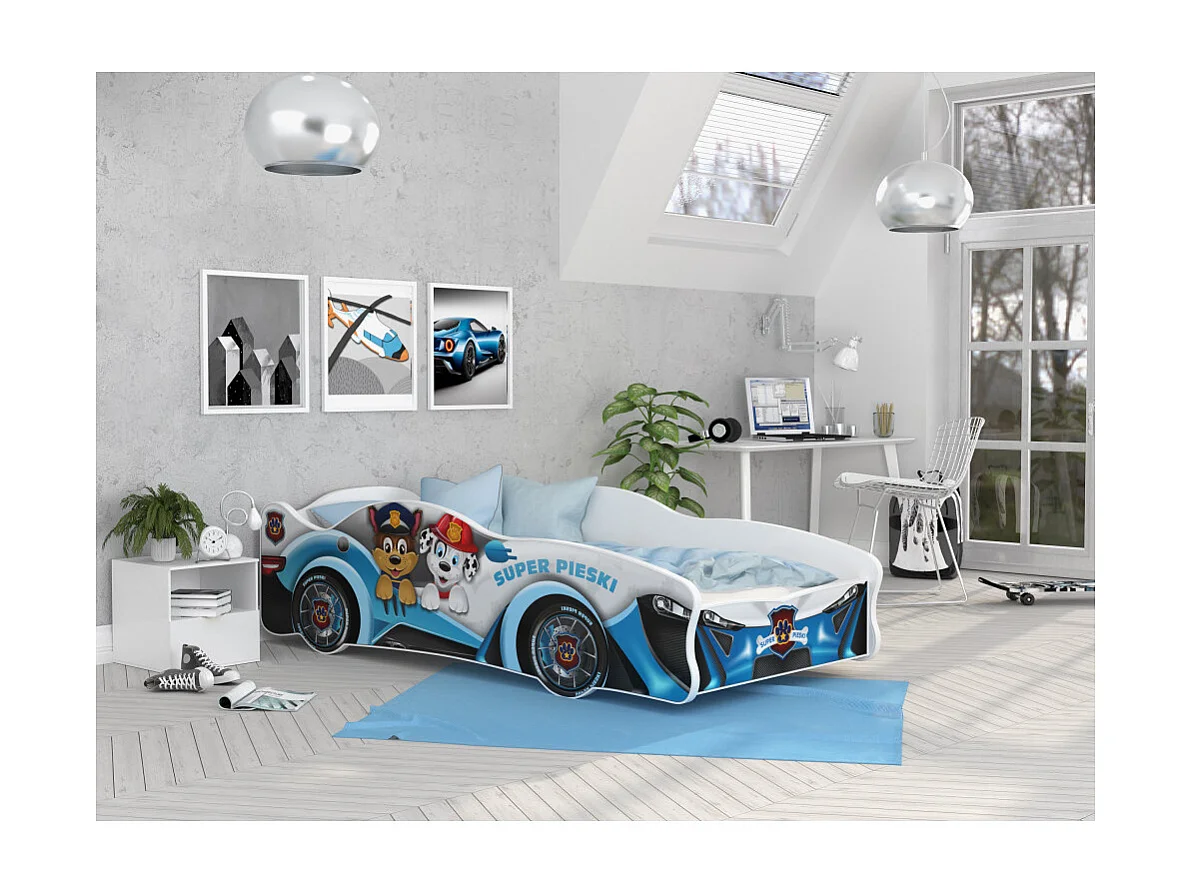 Lit voiture enfant 80 x 160 cm Pat'Patrouille - Matelas Oeko-Tex® inclus