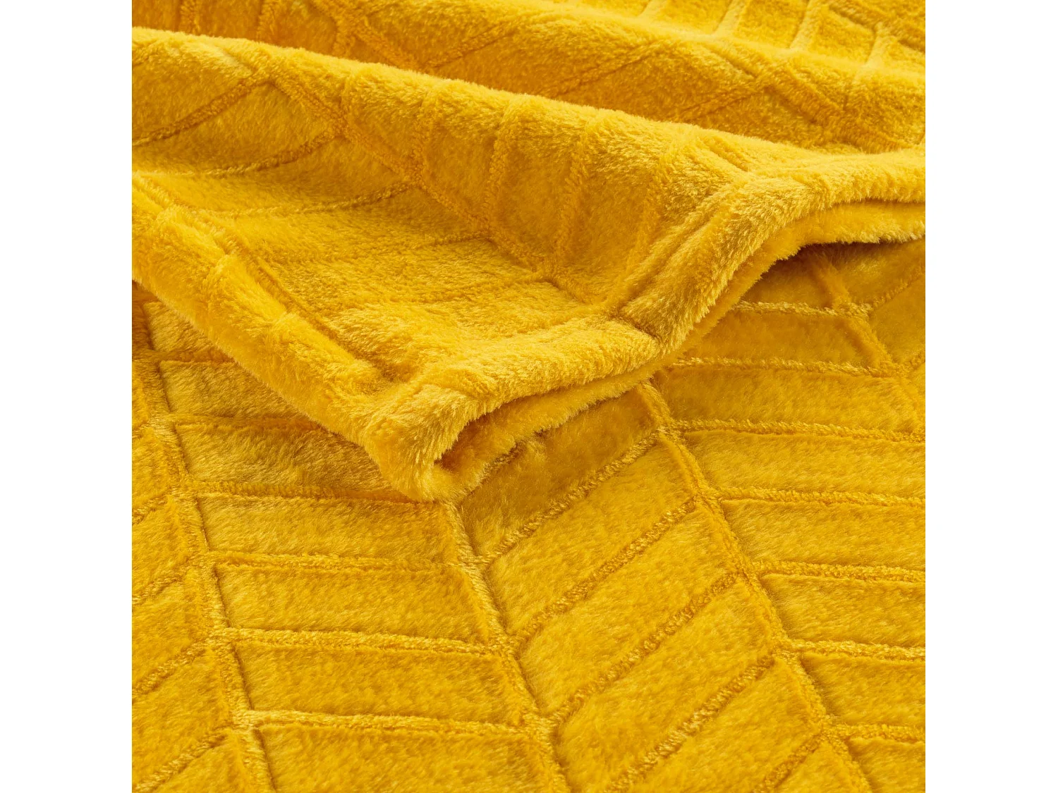 Plaid flanelle 180 x 220 cm Aryas jaune