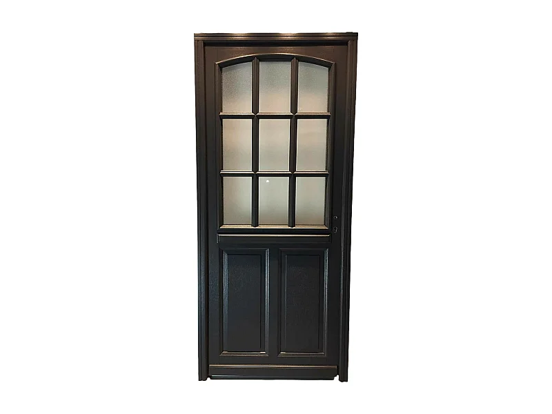 Porte d'entree Bois vitree, Alicia, gris RAL7016, H,215xl,80  p,gauche Cote Tableau