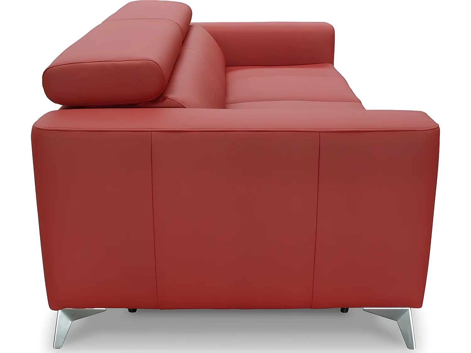 Canapé 3 places convertible en cuir italien de luxe MOVIDA, rouge foncé