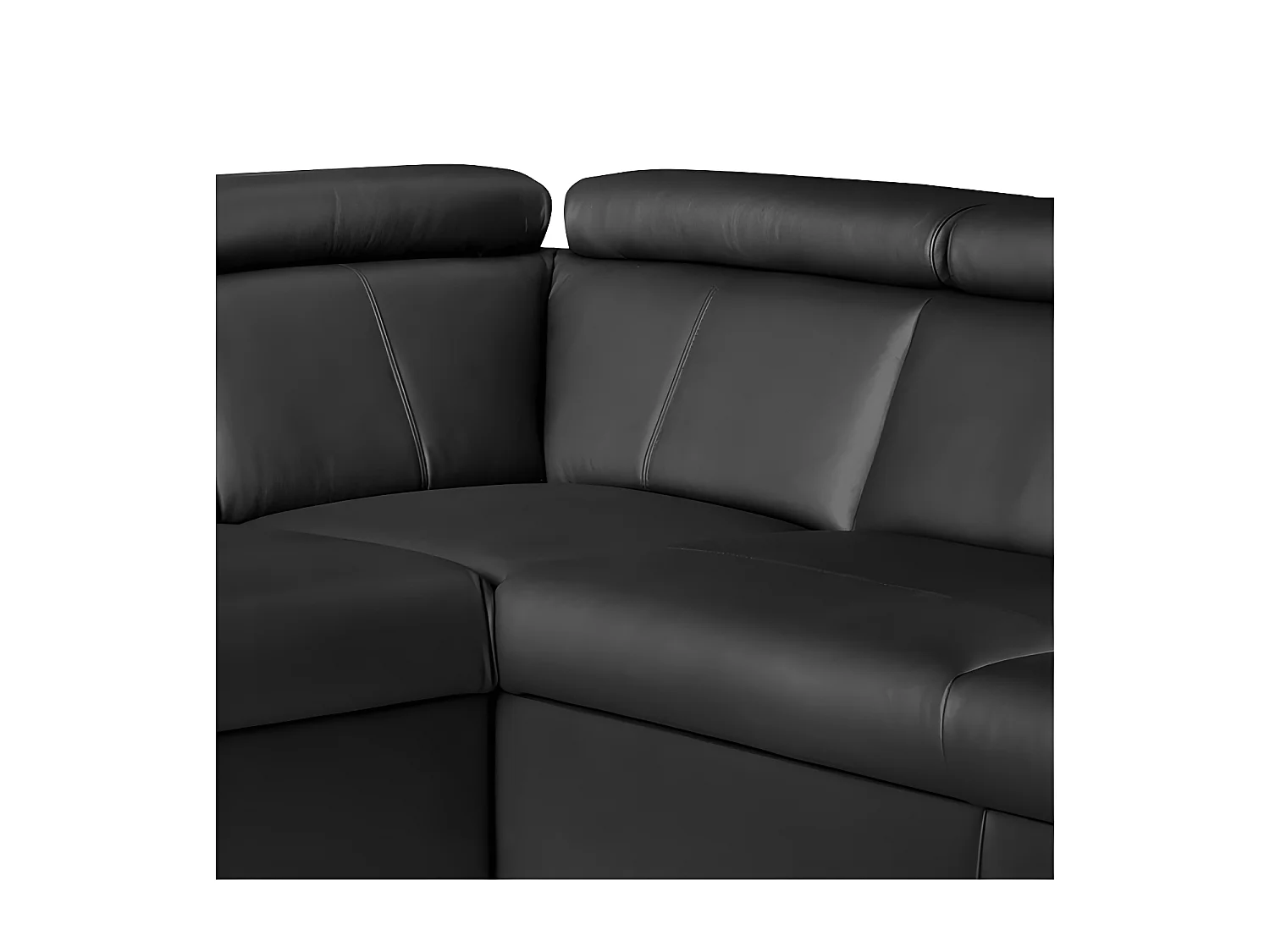 Hoekslaapbank TONY van luxe Italiaans leer met opbergruimte, zwart, rechterhoek