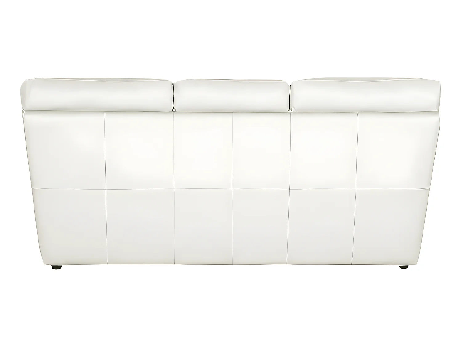 Canapé 3 places en 100% tout cuir italien vachette OSATIS, couleur ivoire