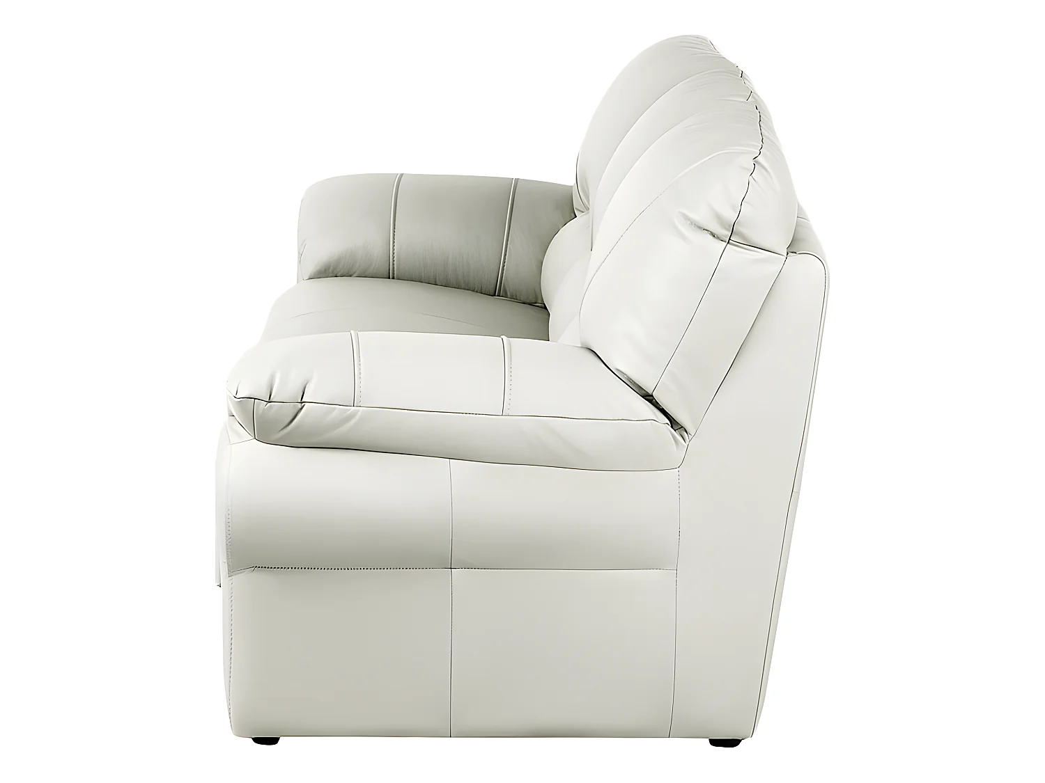 Canapé 3 places en 100% tout cuir italien vachette OSATIS, couleur ivoire