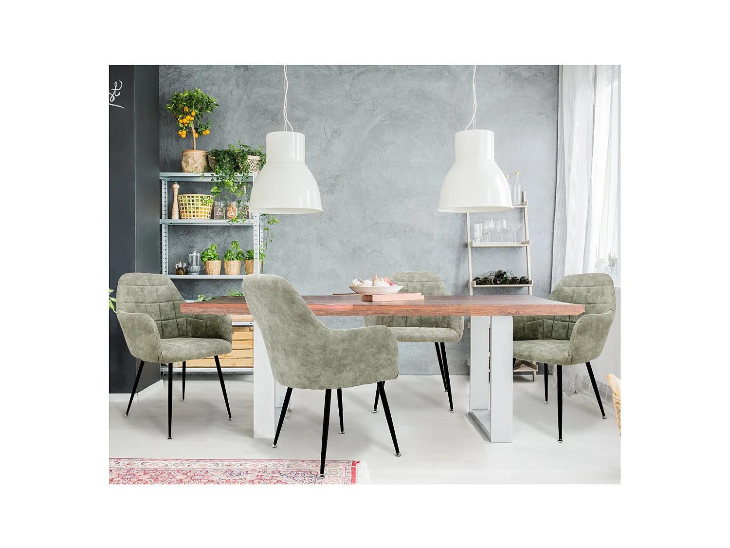 2x Sillas de comedor sillones de salón seatolive con patas de metal ECD Germany