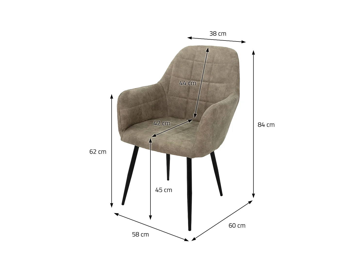 2x Sillas de comedor sillones de salón seatolive con patas de metal ECD Germany