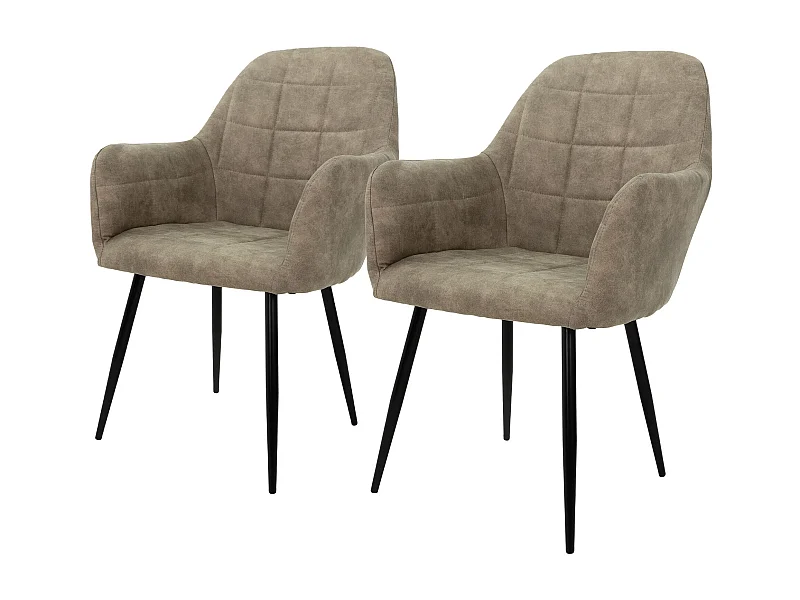 2x chaises de salle à manger chaises lounge seatolive avec pieds en métal ECD Germany