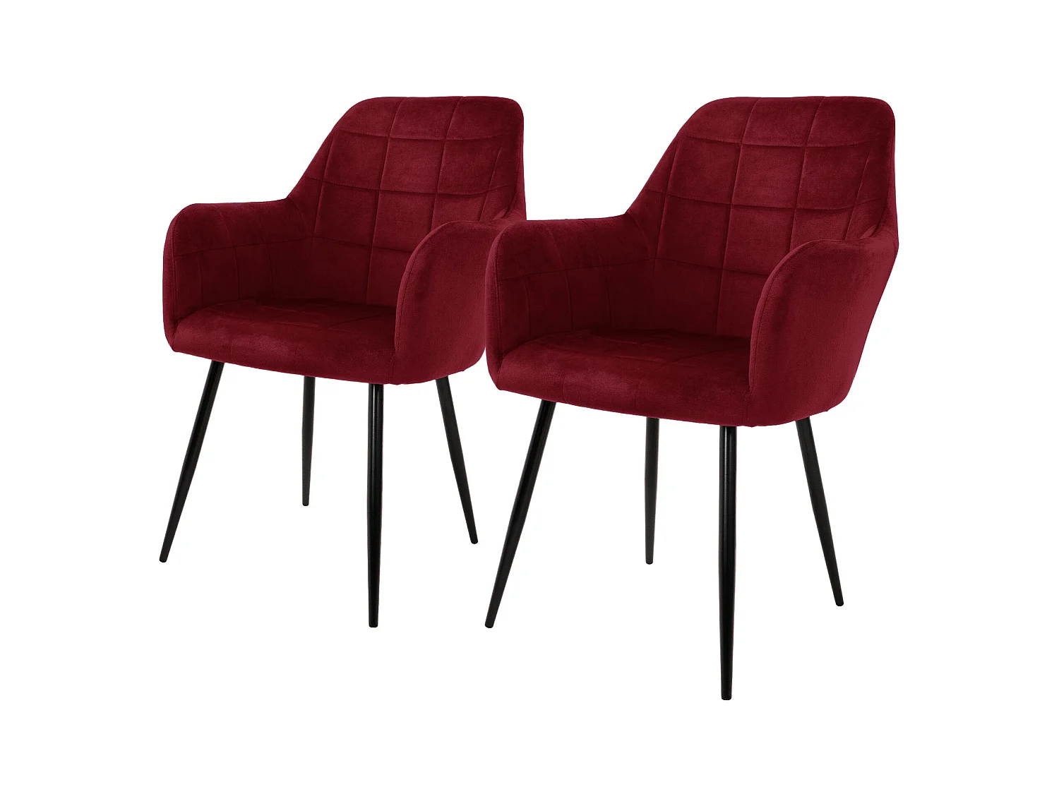 2x Sillas de comedor sillones de oficina asiento burdeos ECD Germany