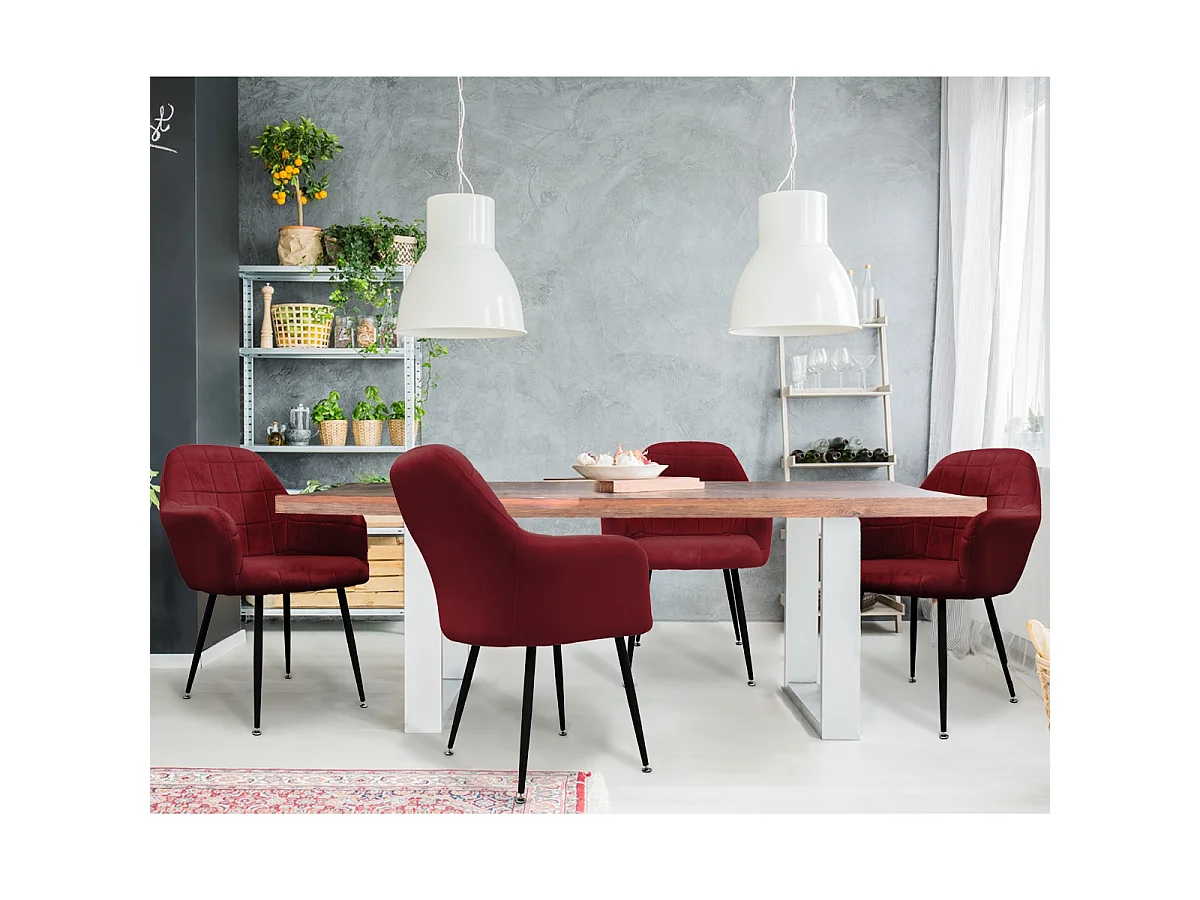 2x sedie da pranzo poltrone da ufficio seduta bordeaux ECD Germany
