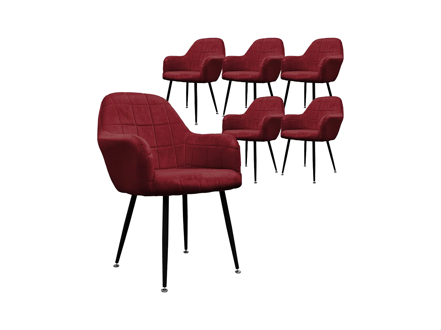 Juego de 6 sillas de comedor sillón de terciopelo ECD Alemania