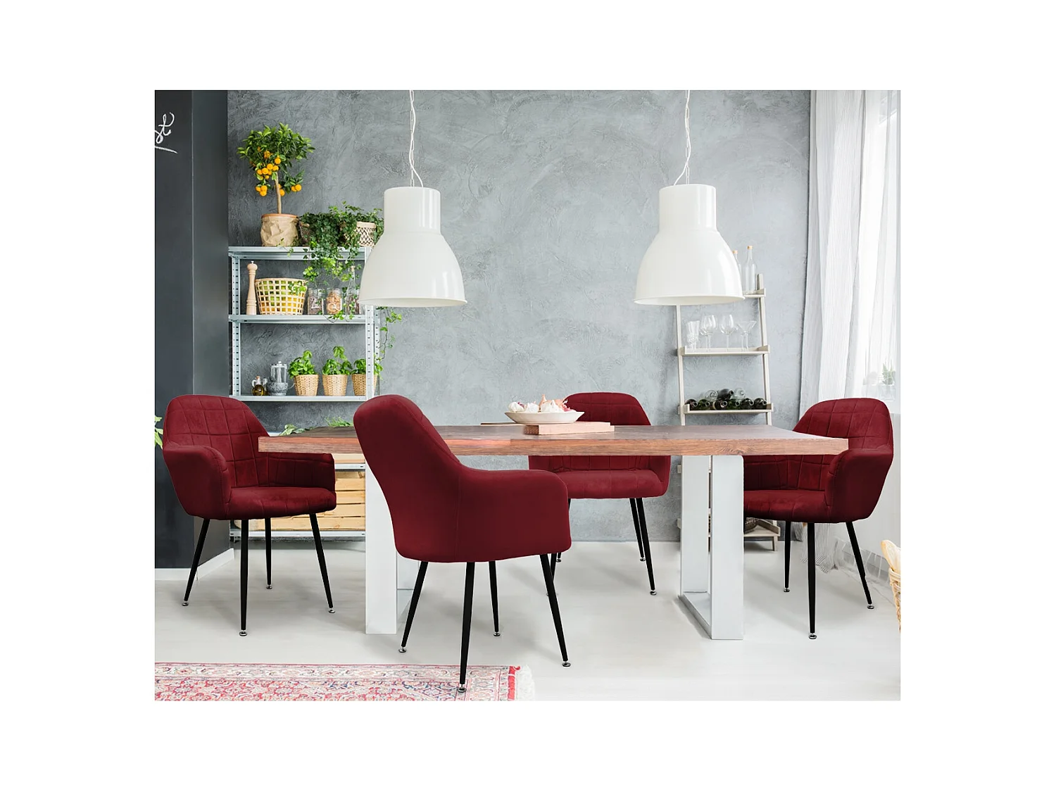 Juego de 6 sillas de comedor sillón de terciopelo ECD Alemania