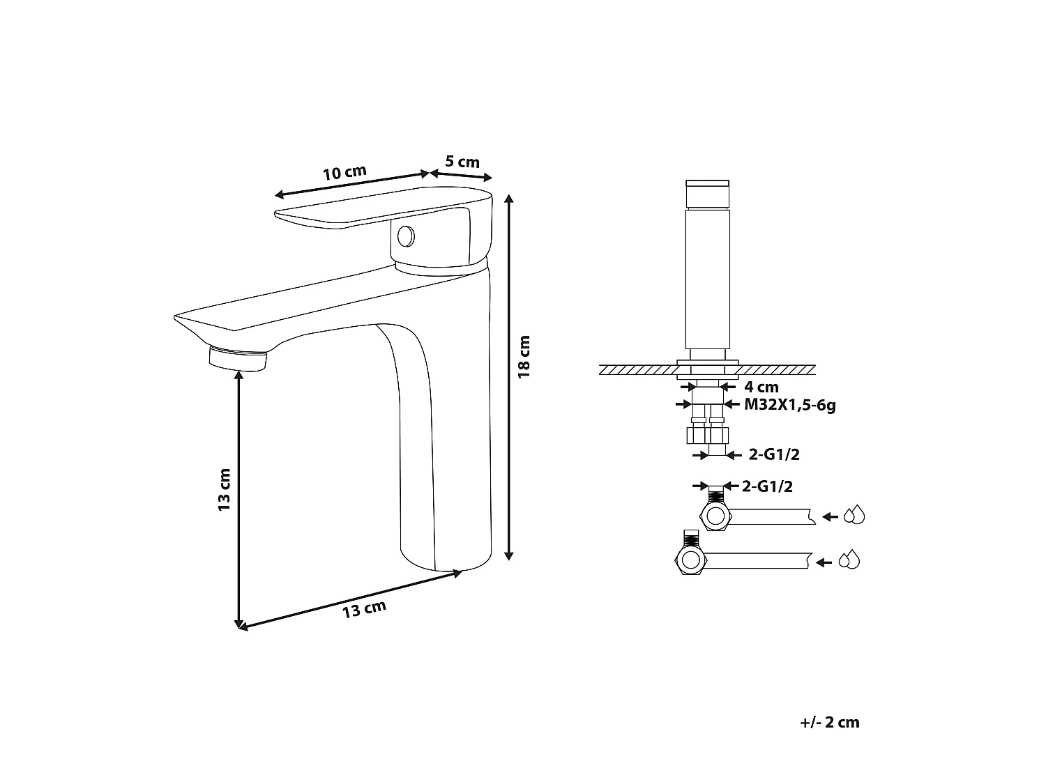 Bateria umywalkowa BERLOI Srebrny