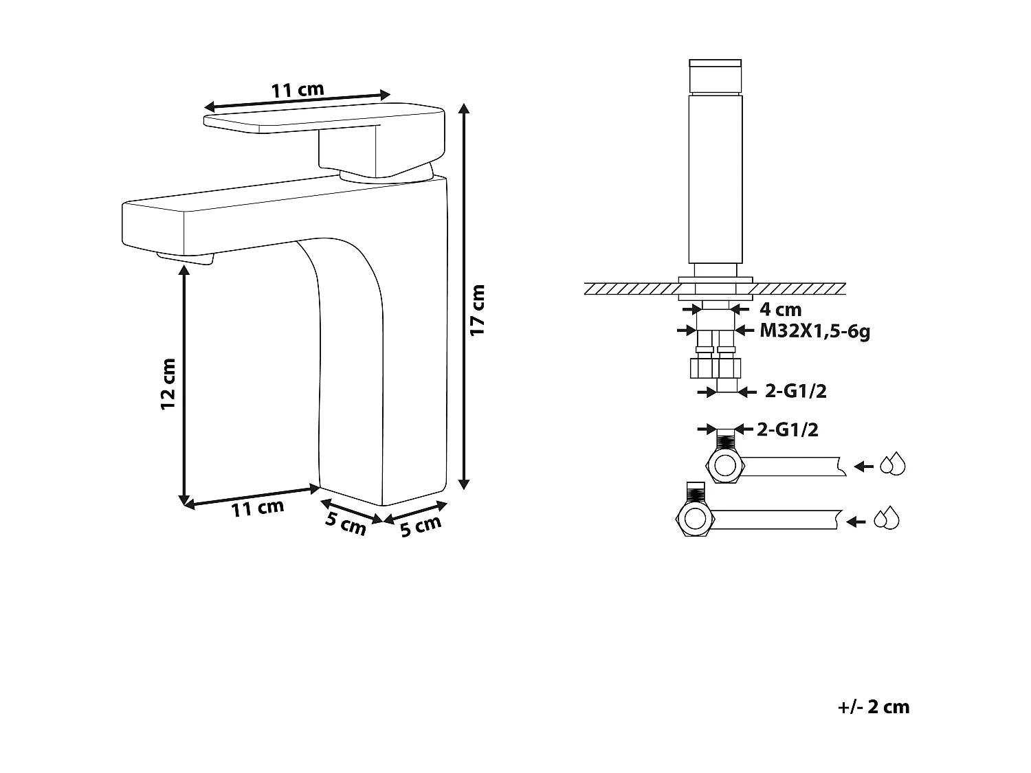 Robinet de lavabo IRUPU Laiton Doré