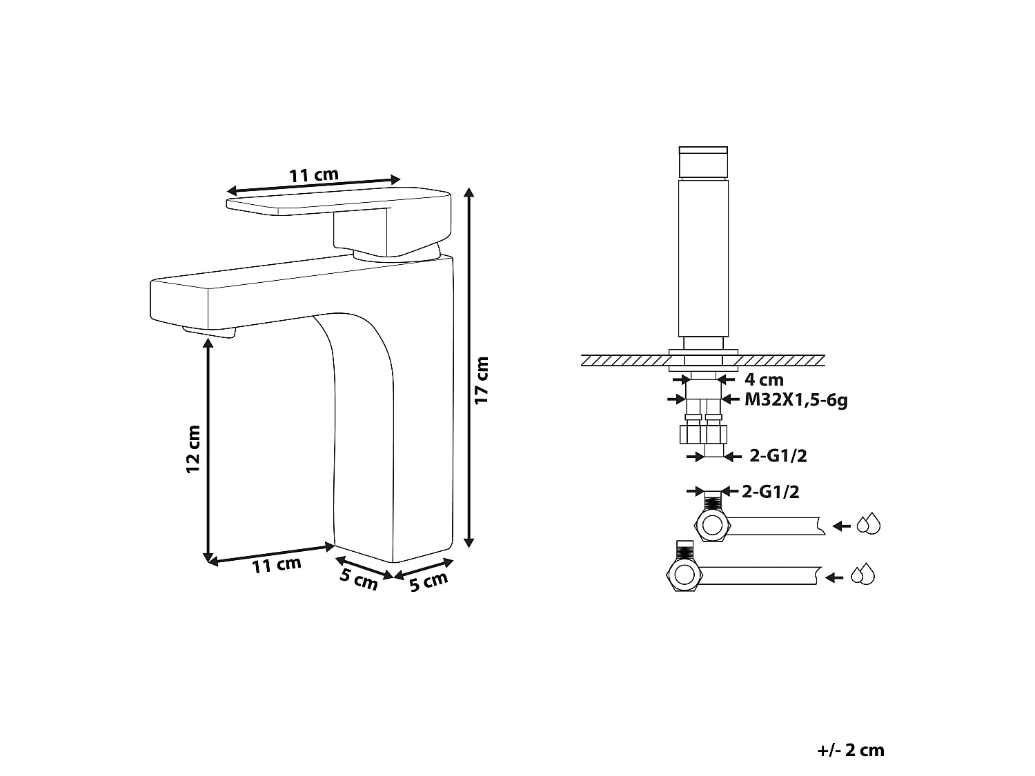 Robinet de lavabo IRUPU Doré