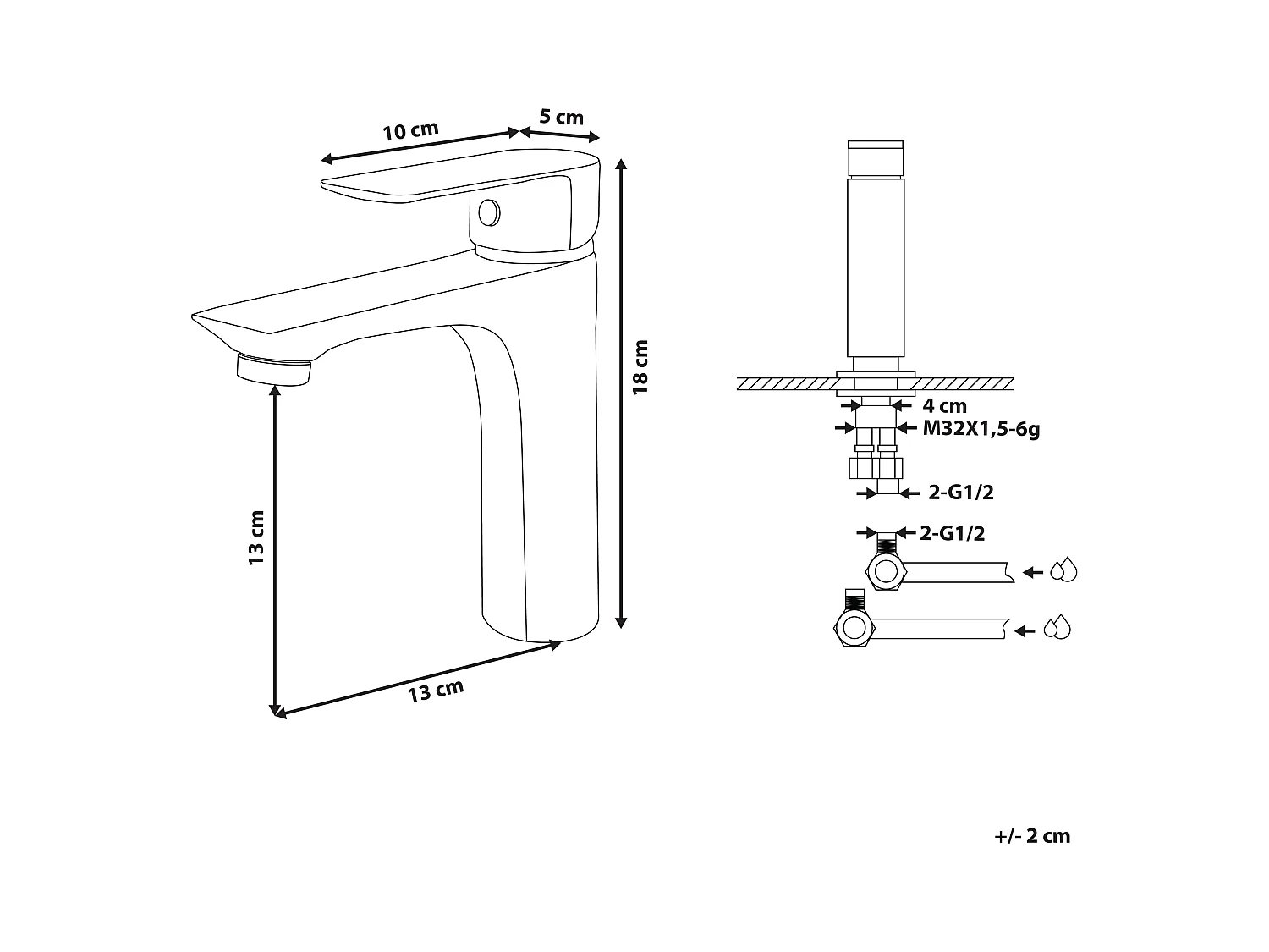 Stilvoller Wasserhahn Messing schwarz matt Berloi