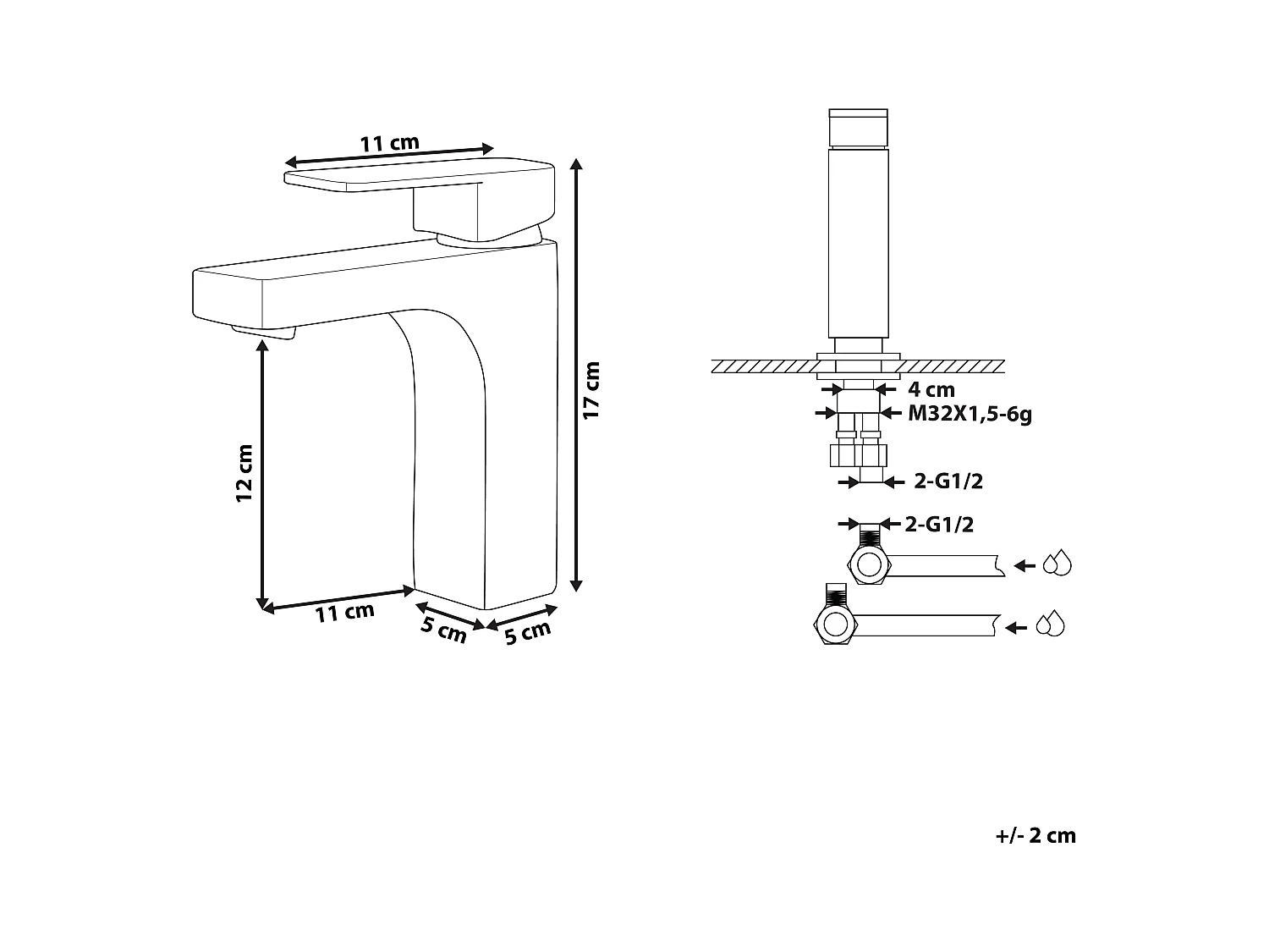 Stilvoller Wasserhahn Messing matt schwarz IRUPU