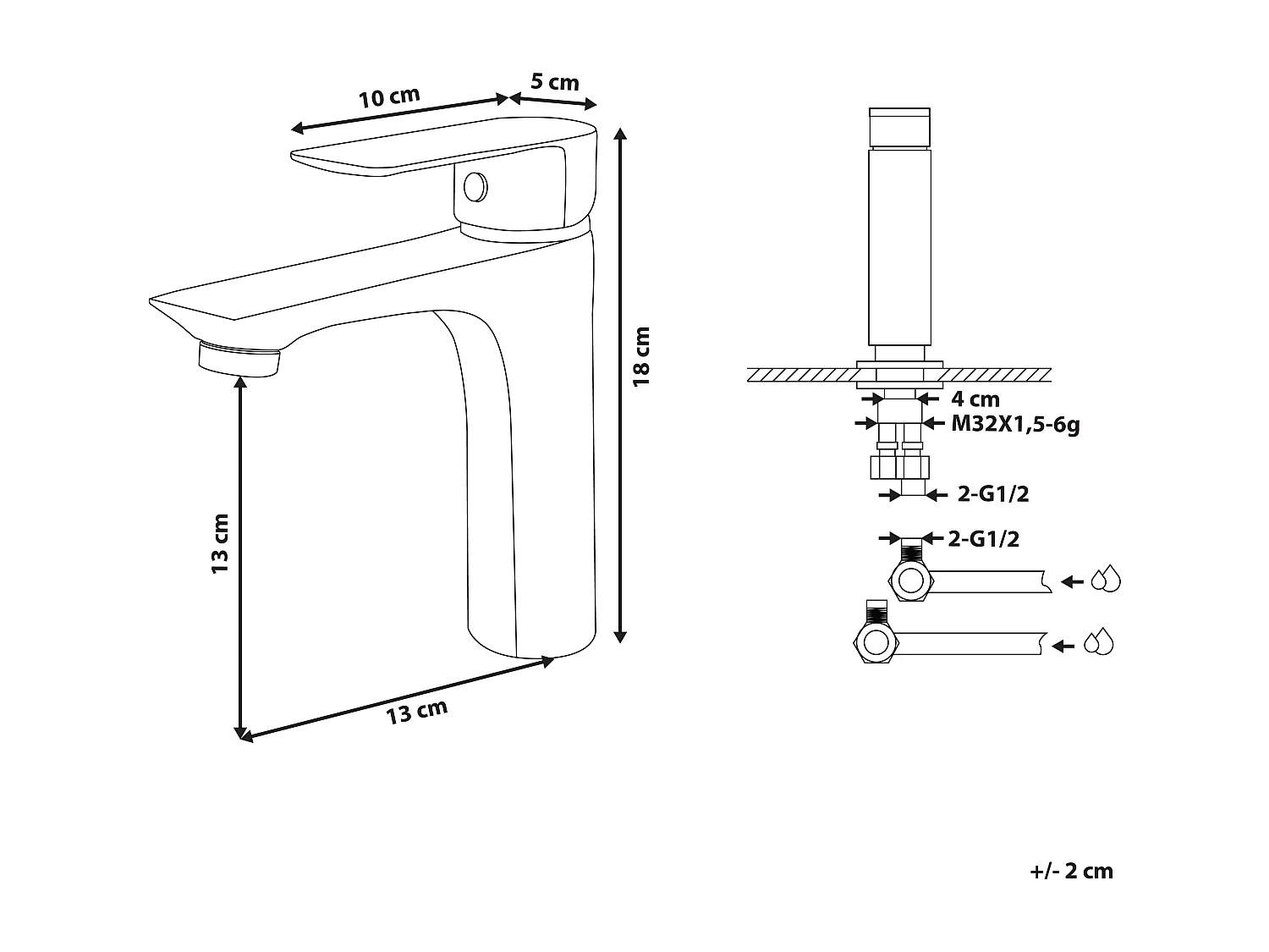 Robinet de lavabo BERLOI Laiton Doré