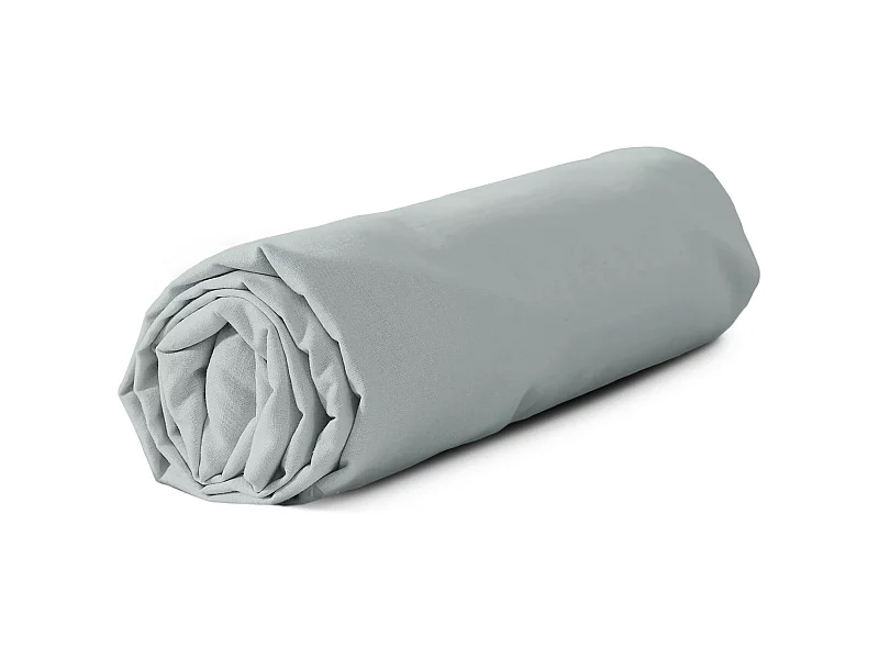 Drap housse 160x200 cm coton lavé LINO gris